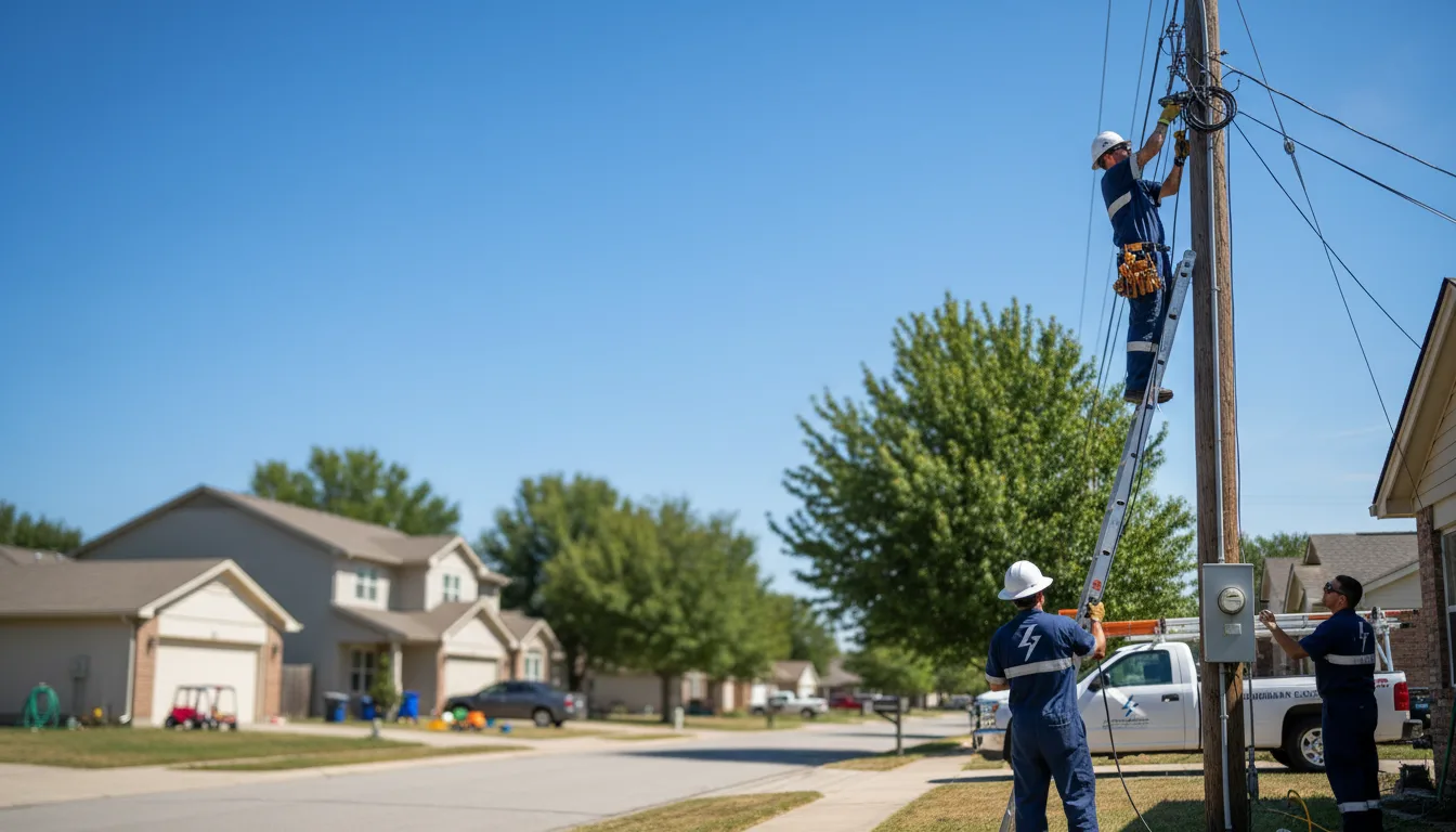 Residential electrician providing installation services in Fort Cobb, OK